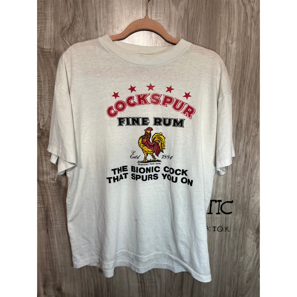Vintage 80s Cockspur Barbados Fine Rum T-Shirt Size Large Single Stitch Soft